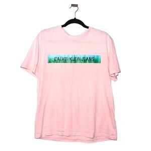 Calvin Klein Jeans Pink Logo T-shirt Size Large